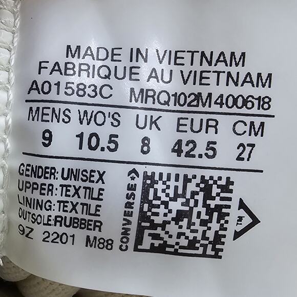 Converse Run Star Hike Platform Hi Embroidered Floral Egret Womens 10.5 Sneakers - Picture 11 of 11